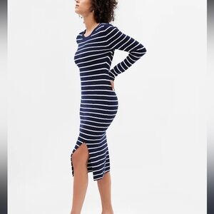 EUC | Gap Factory | Ribbed Stripe Crewneck Midi Dress | XXL